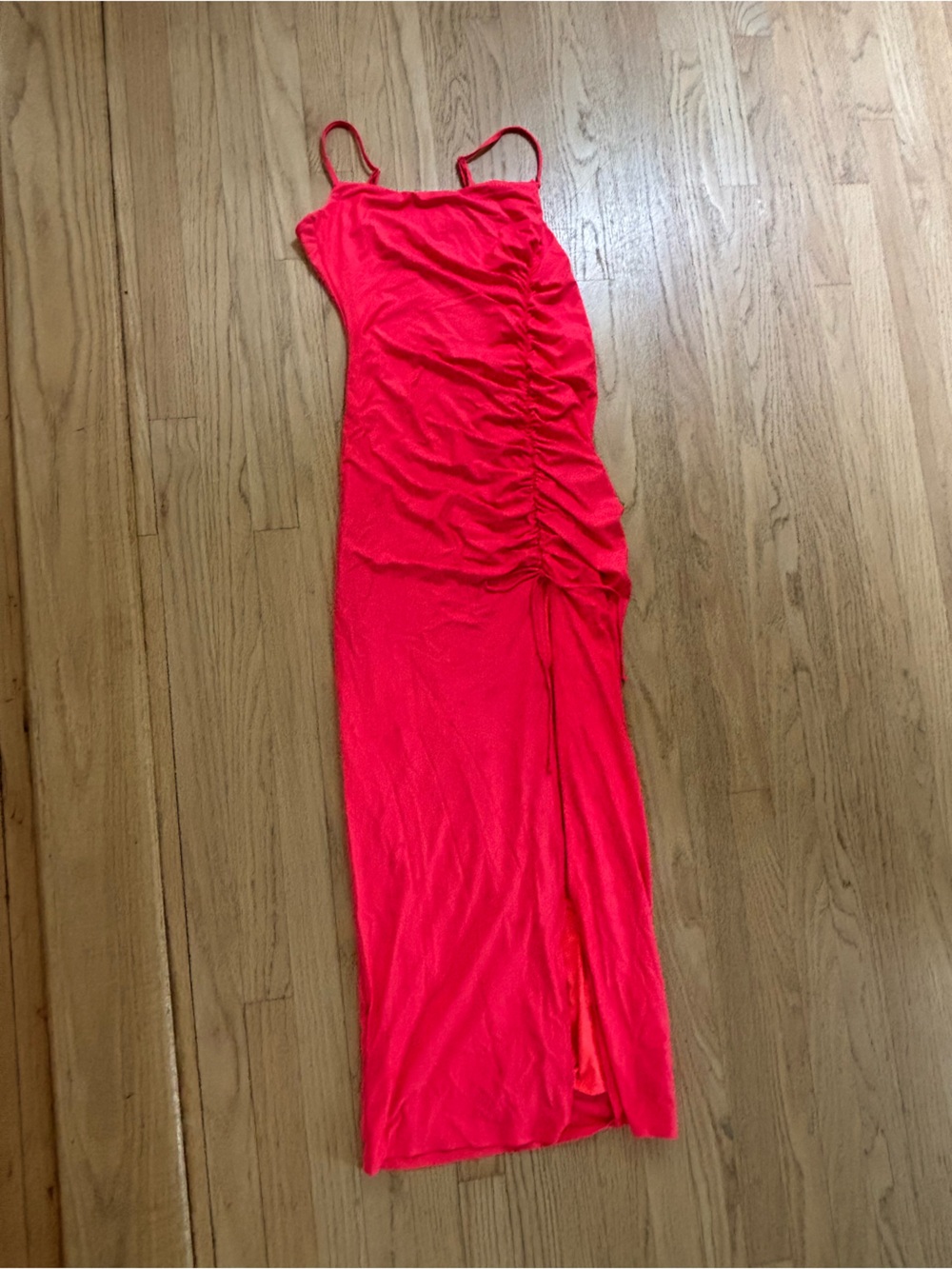 Good American Hot Pink Ruched Maxi Dress size 2